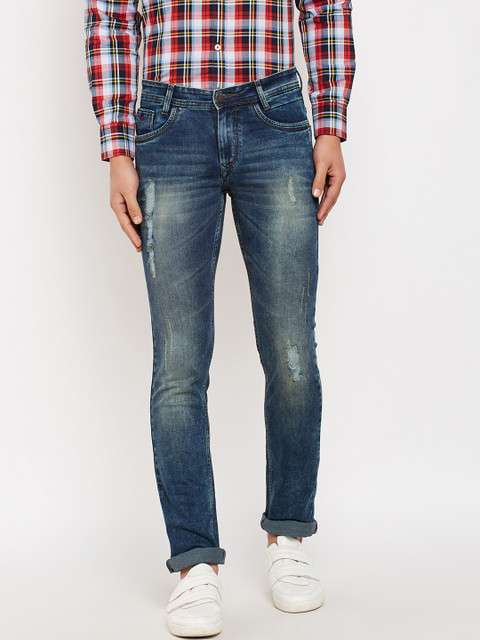 

Crimsoune Club Men Blue Slim Fit Mid-Rise Mildly Distressed Jeans