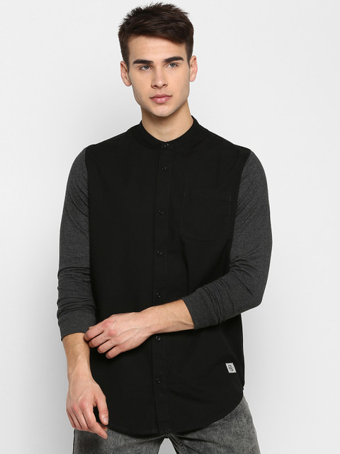 

SKULT by Shahid Kapoor Men Black Regular Fit Solid Casual Shirt