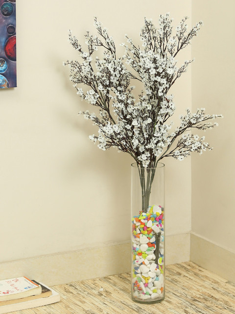 

Aapno Rajasthan Set Of 2 White Flower Sticks