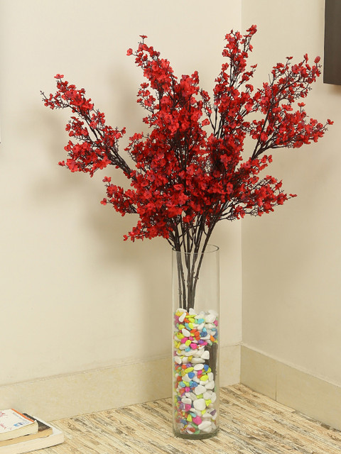 

Aapno Rajasthan Set Of 2 Red Artificial Flower Sticks