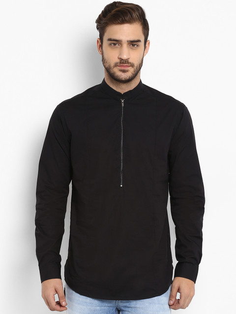 

Mufti Men Black Slim Fit Solid Casual Shirt