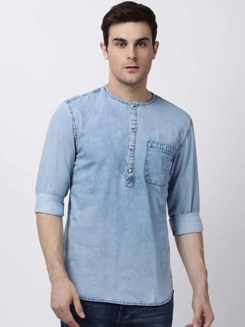 

Blue Saint Men Blue Solid Straight Kurta