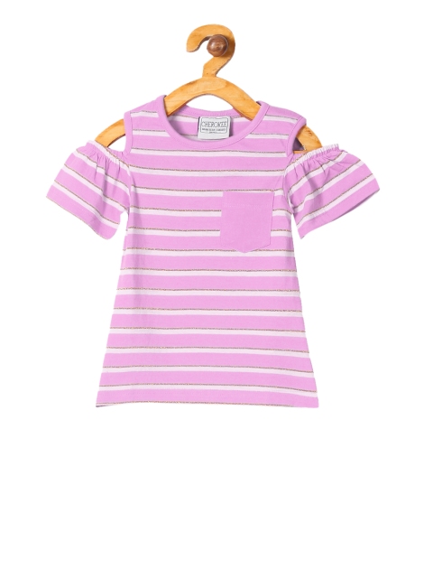 

Cherokee Girls Purple Striped A-Line Top