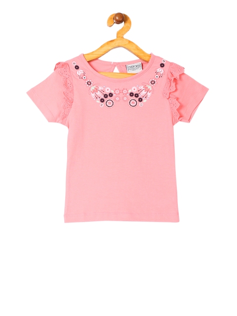 

Cherokee Girls Pink Solid Pure Cotton Top