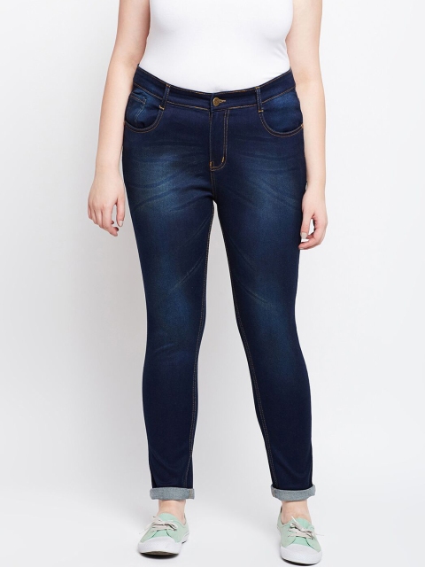 

ZUSH Plus Size Women Navy Blue Regular Fit Mid-Rise Clean Look Jeans