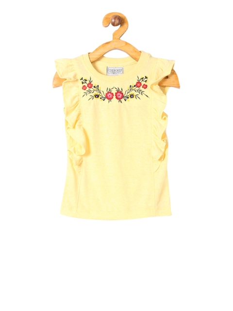 

Cherokee Girls Yellow Printed Top