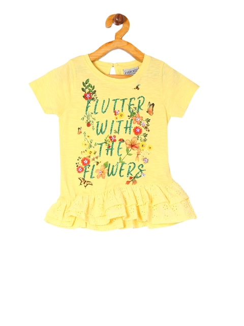 

Cherokee Girls Yellow Printed Top
