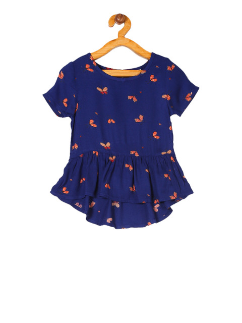 

Cherokee Girls Blue Printed A-Line Top