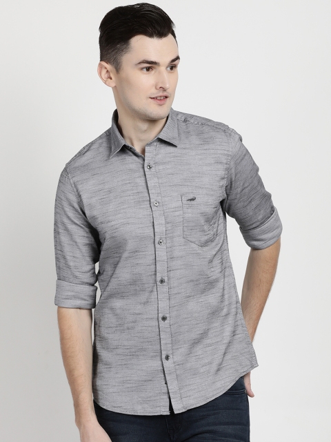 

Crocodile Men Grey Slim Fit Self Design Casual Shirt