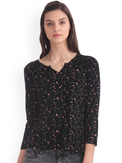 

Elle Women Black Printed Top