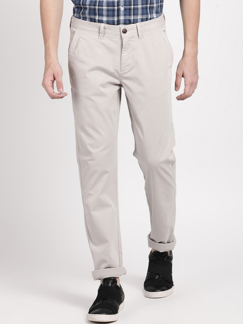 

Crocodile Men Grey Smart Slim Fit Solid Regular Trousers