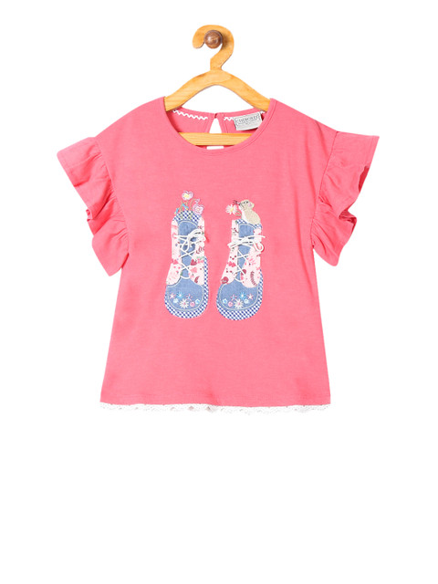 

Cherokee Girls Pink Printed Top