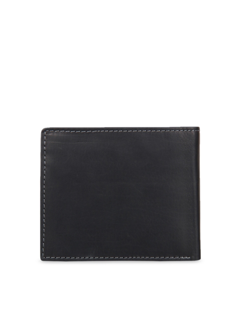 

Leather Zentrum Men Black Solid Leather Two Fold Wallet