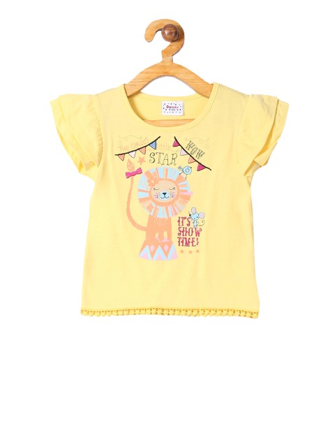 

Donuts Girls Yellow Printed Pure Cotton Top