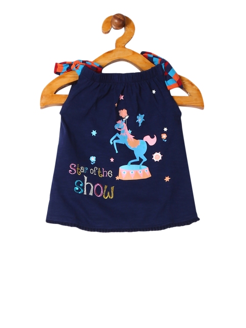 

Donuts Girls Navy Blue Printed A-Line Top
