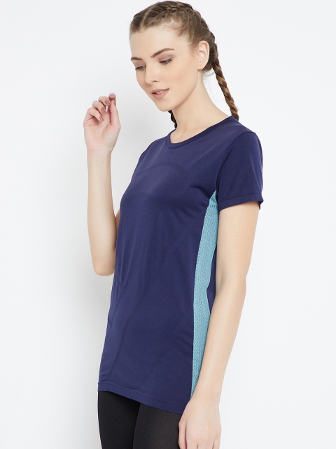 

C9 AIRWEAR Women Blue Solid Round Neck T-shirt