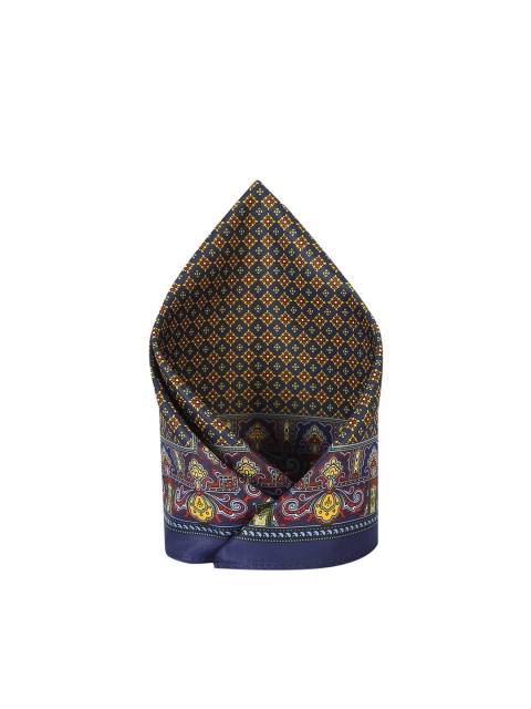 

Peter England Men Navy Blue Printed Pocket Square