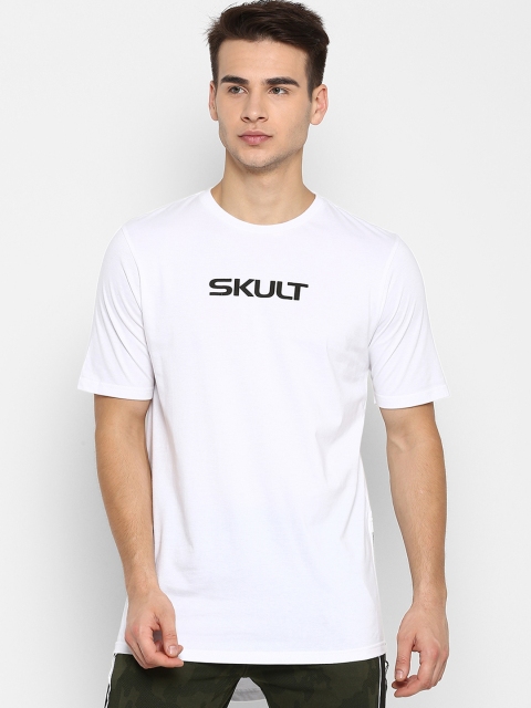 

SKULT by Shahid Kapoor Men White Solid Round Neck T-shirt