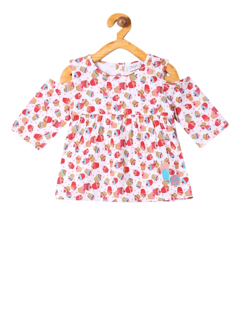 

Donuts Girls Red Printed A-Line Pure Cotton Top