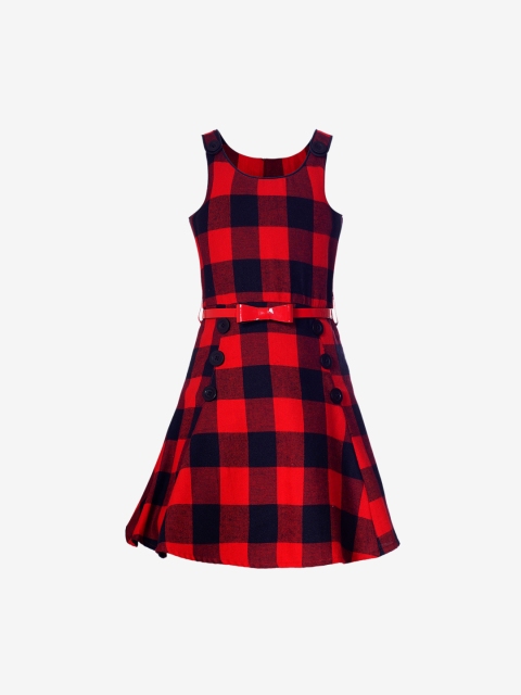 

naughty ninos Girls Red Checked Fit and Flare Dress