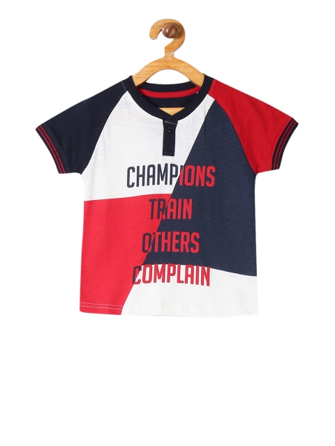 

Cherokee Boys Red Printed Henley Neck T-shirt
