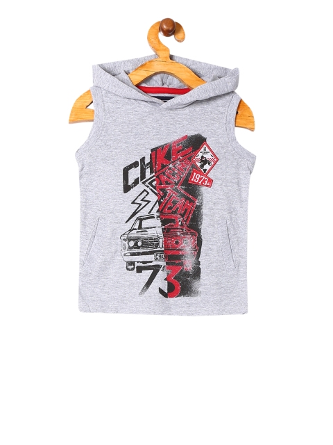 

Cherokee Boys Grey Printed Hood T-shirt