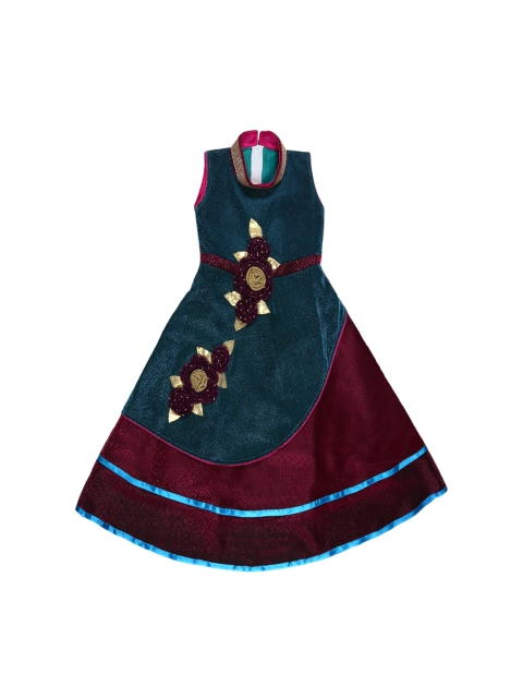 

Kidling Girls Green Colourblocked A-Line Dress