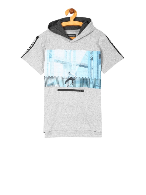 

Cherokee Boys Grey Printed Hood T-shirt
