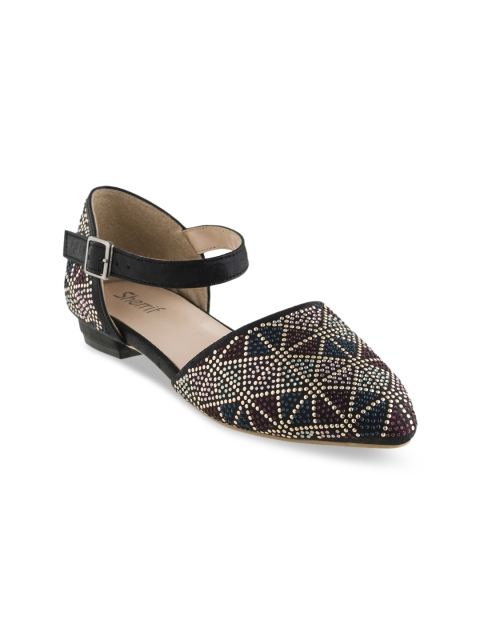 

Sherrif Shoes Women Black Woven Design Ballerinas