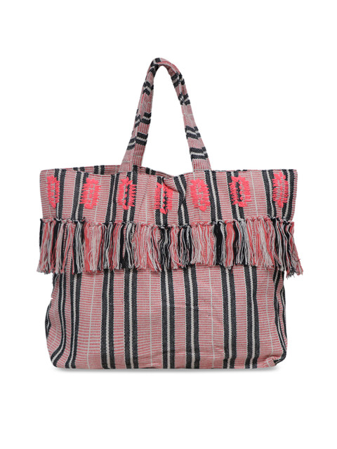 

Diwaah Maroon Self Design Tote Bag