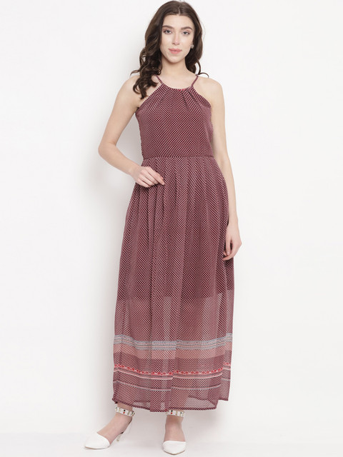 

Abiti Bella Women Maroon Printed Maxi Dress