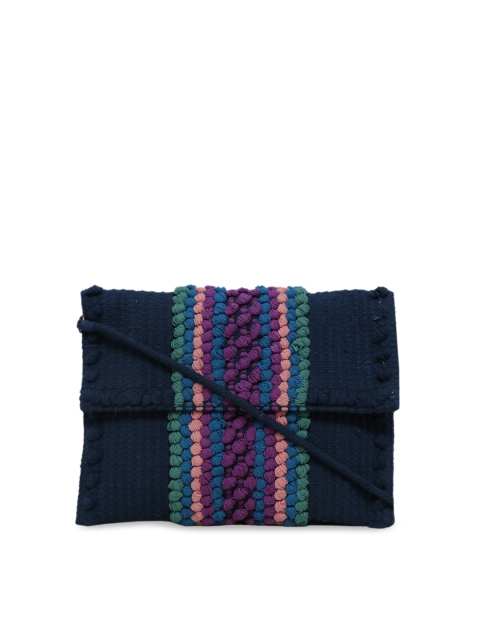 

Diwaah Blue Self Design Sling Bag
