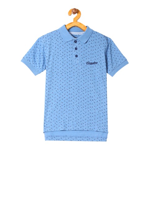 

Cherokee Boys Blue Printed Polo Collar T-shirt