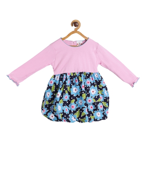 

612 league Girls Multicoloured Printed Balloon Dress, Multi