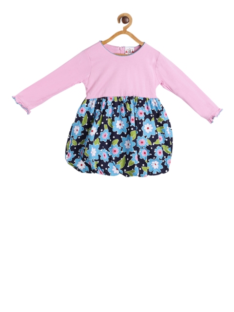 

612 league Girls Multicoloured Printed Balloon Dress, Multi