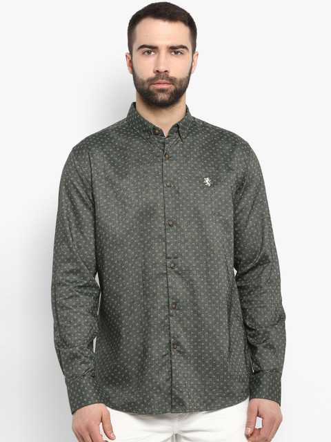 

Red Tape Men Olive Green Regular Fit Printed Casual Shirt