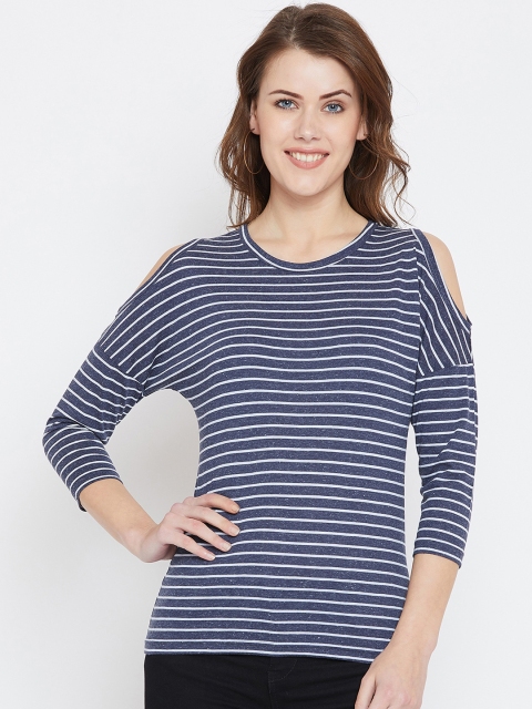 

Hypernation Women Blue Striped Top