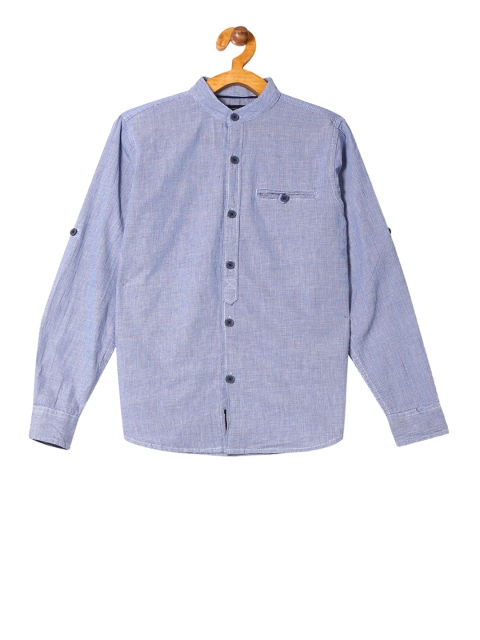 

Cherokee Boys Blue Regular Fit Self Design Casual Shirt