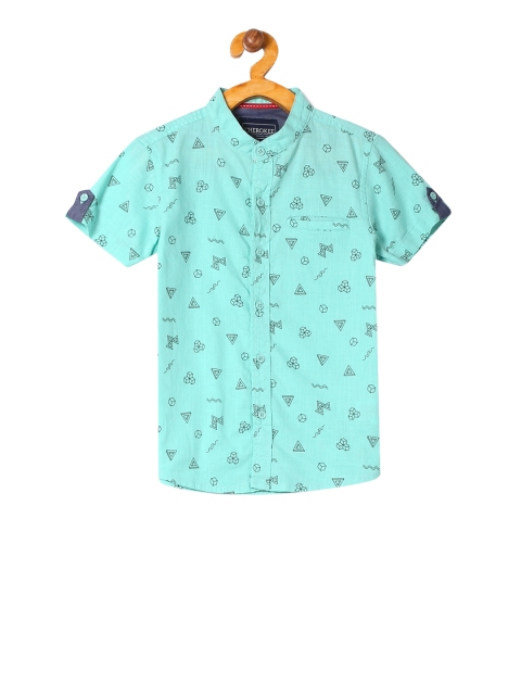

Cherokee Boys Sea Green Regular Fit Printed Casual Shirt