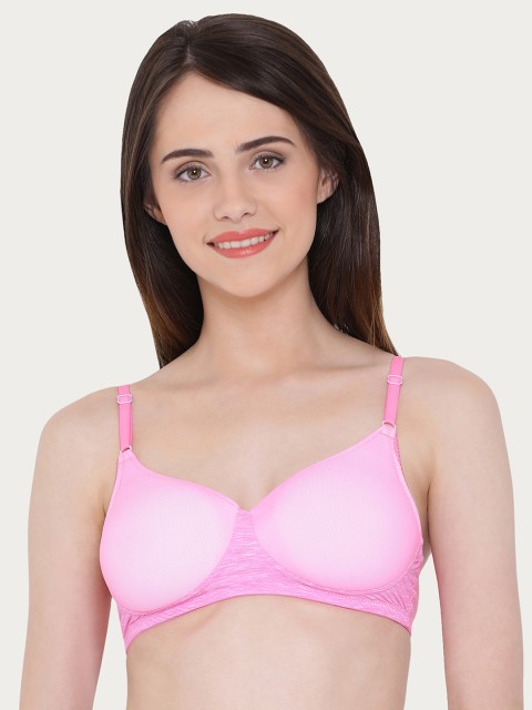 

Clovia Pink Solid Non-Wired Lightly Padded T-shirt Bra BR1473Y14