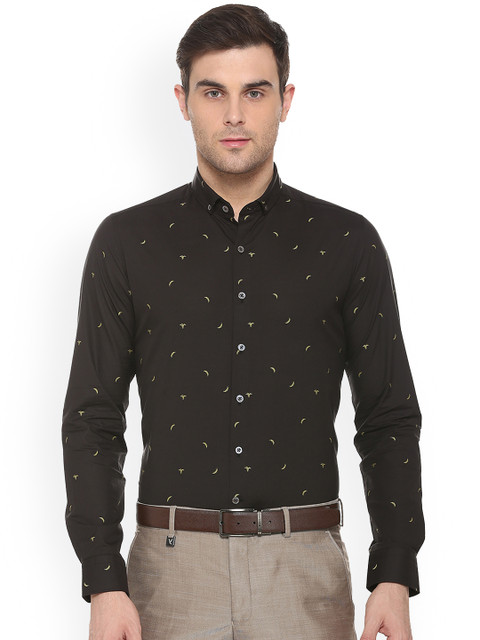 

SIMON CARTER LONDON Men Brown Slim Fit Printed Casual Shirt