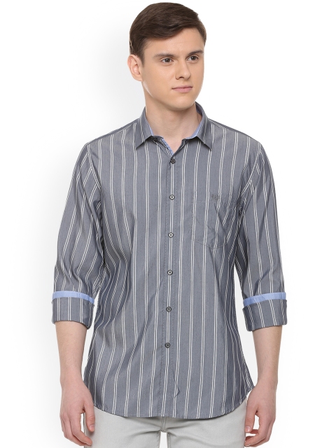 

Van Heusen Sport Men Grey Slim Fit Striped Casual Shirt