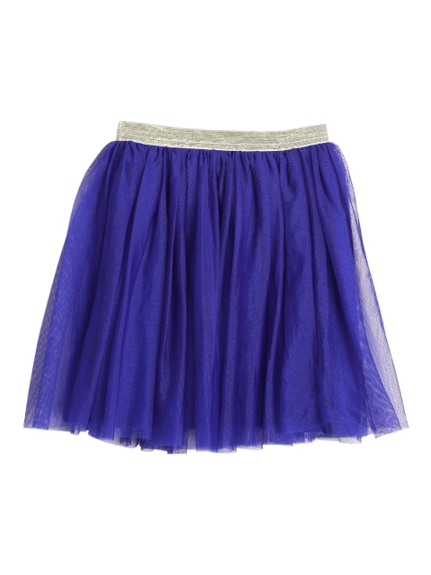

612 League Girls Blue Solid Flared Skirt