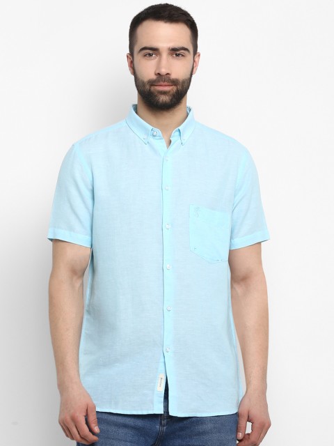 

Red Tape Men Turquoise Blue Regular Fit Solid Casual Shirt