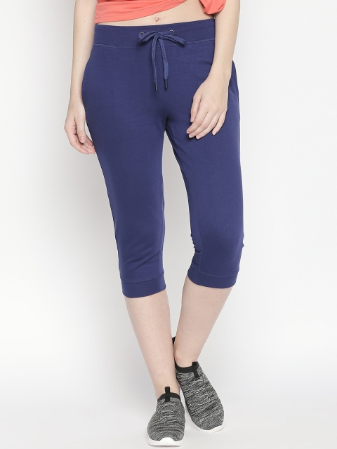 

Ajile by Pantaloons Women Navy Blue Solid Regular Fit Capris