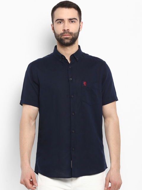 

Red Tape Men Navy Blue Regular Fit Solid Casual Shirt