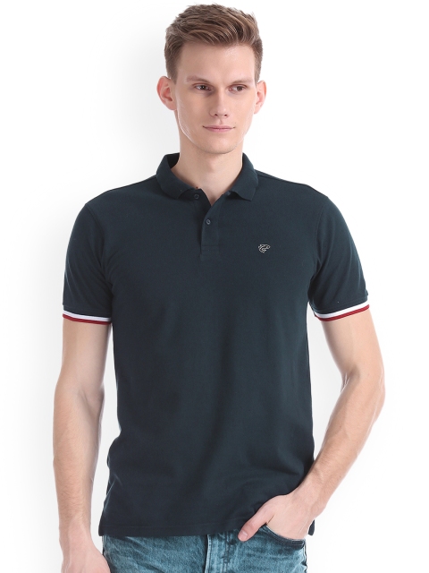 

Ruggers Men Blue Solid Polo Collar T-shirt