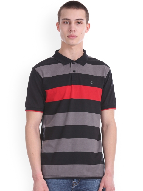 

Ruggers Men Red Striped Polo Collar T-shirt
