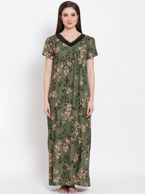 

Clovia Green Printed Nightdress