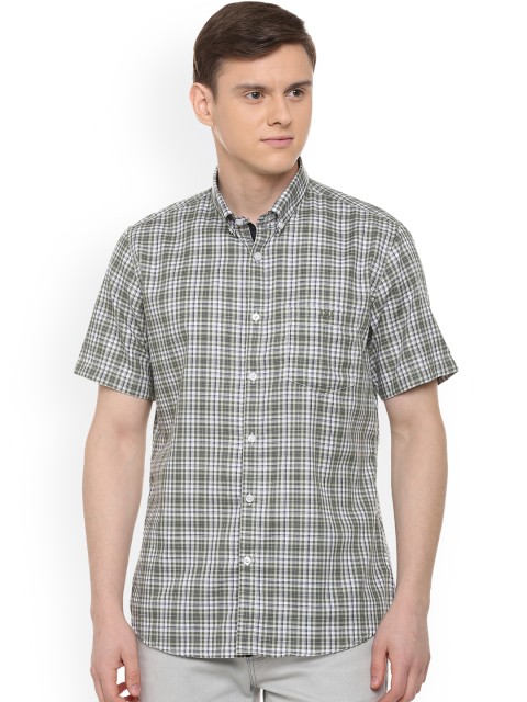

Van Heusen Sport Men Green Slim Fit Checked Casual Shirt